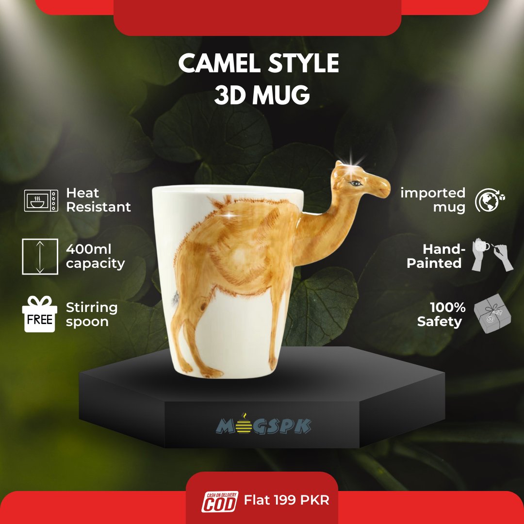 Camel Style Hand Painted Ceramic 3D Mugs