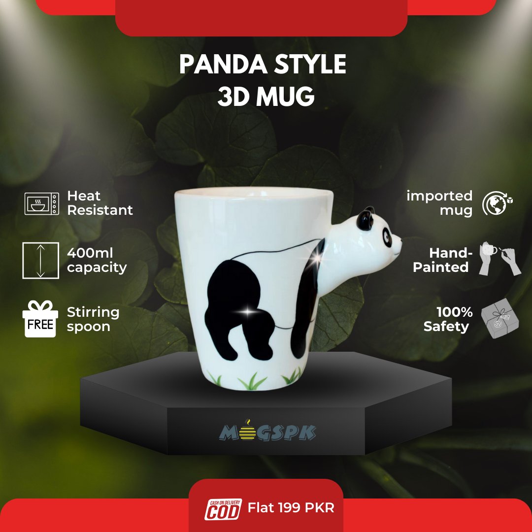 Panda Style Hand Painted Ceramic 3D Mugs