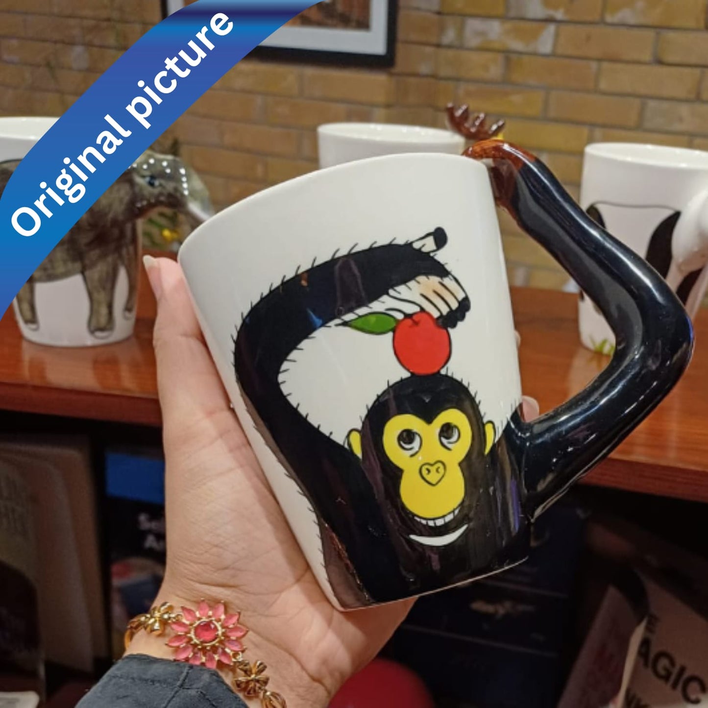 Adorable Monkey Style Hand Painted Ceramic 3D Mugs