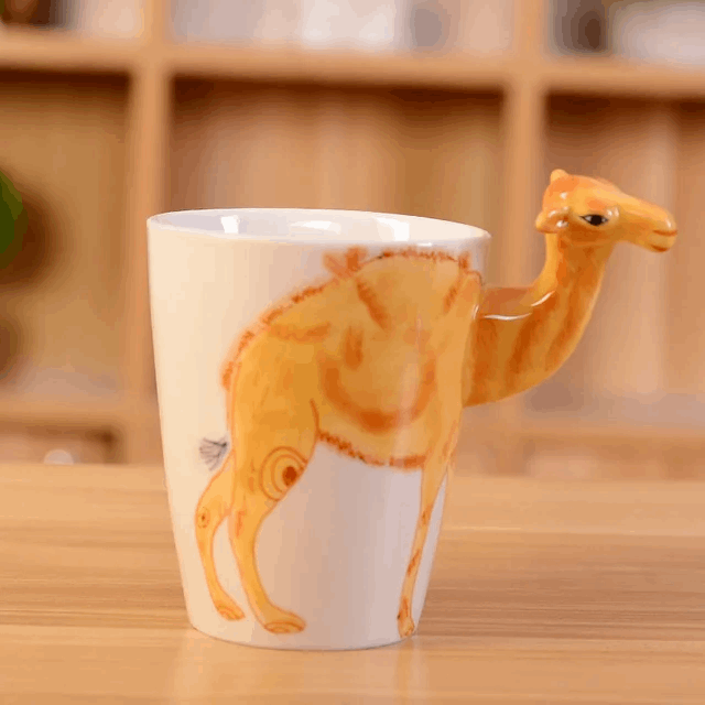 Camel Style Hand Painted Ceramic 3D Mugs