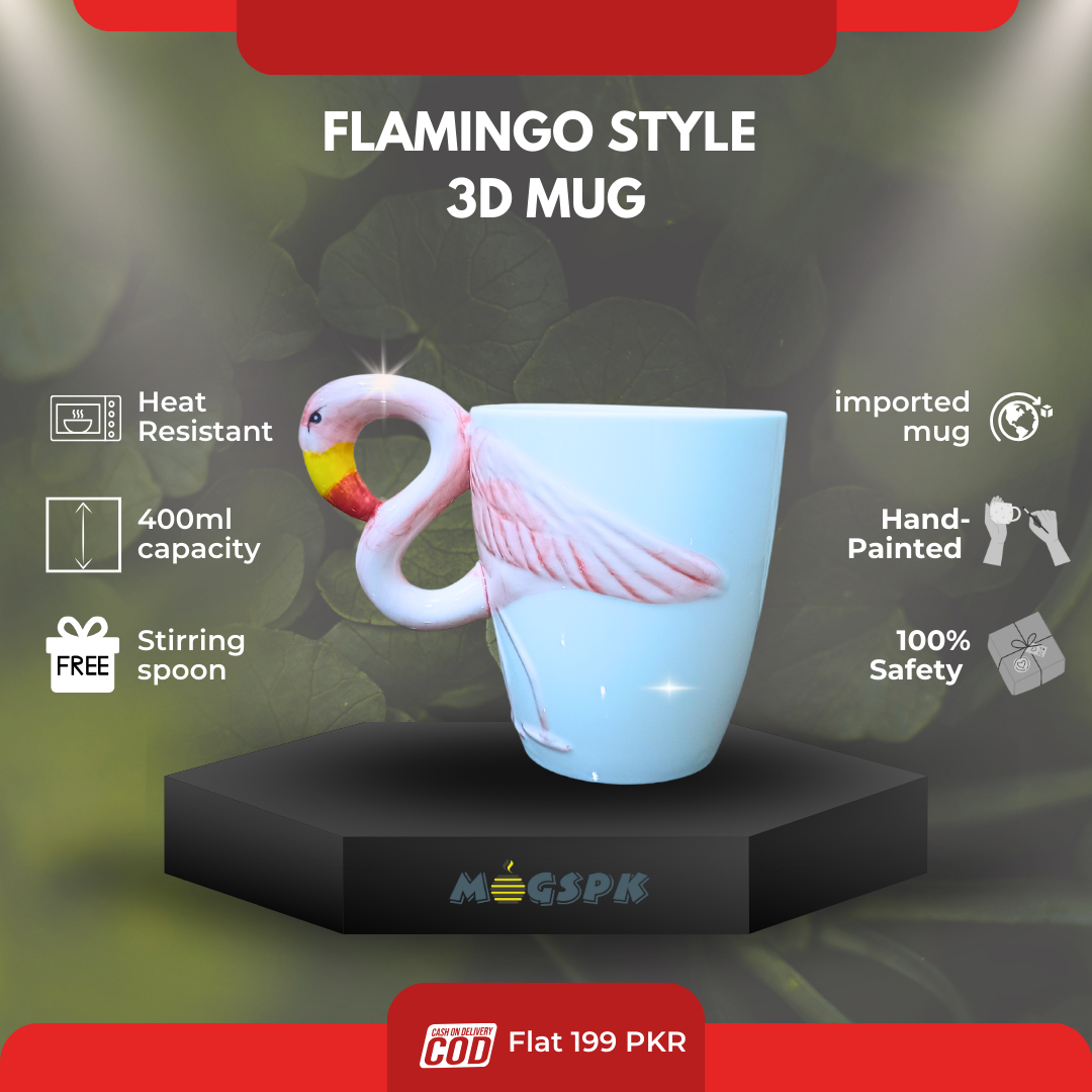 Flamingo Style Hand Painted Ceramic 3D Mugs