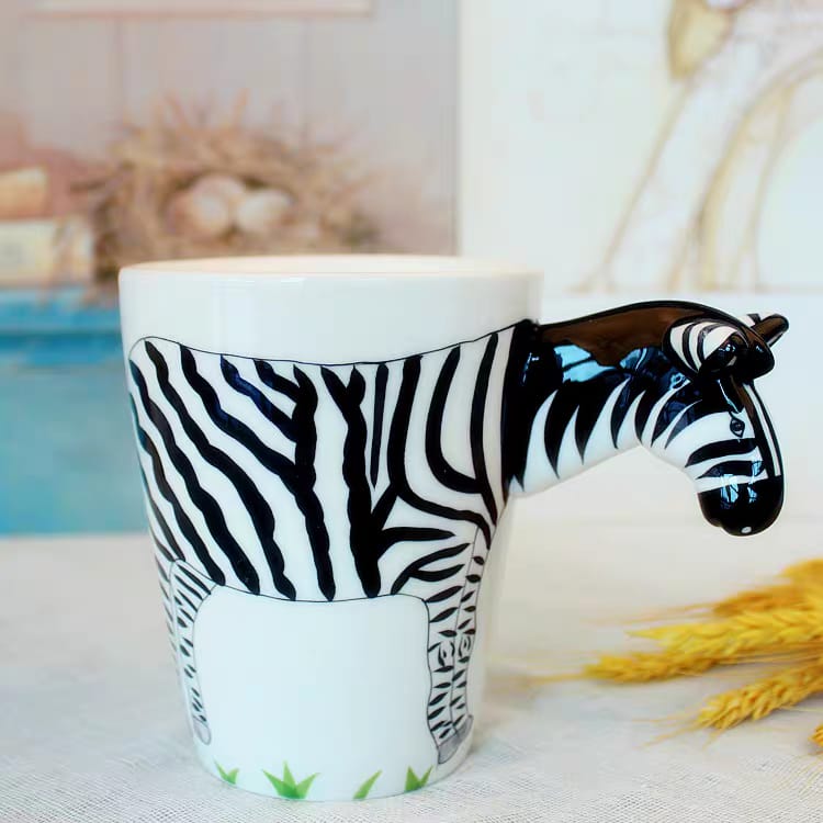 Zebra Style Hand Painted Ceramic 3D Mugs